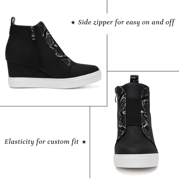 Katliu Animal Print Platform Wedge Sneakers - Picture 3 of 10